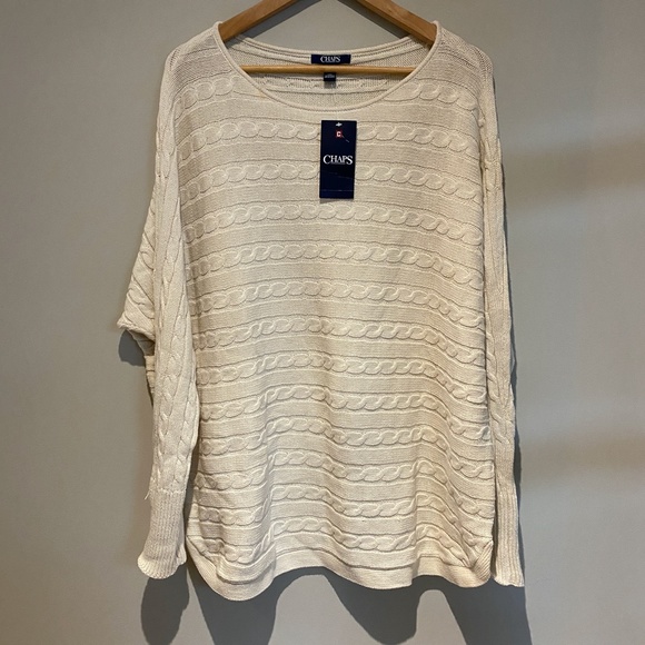 Chaps Womens Relaxed Fit Long sleeve Sweater Top - Picture 2 of 4